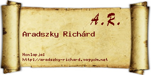 Aradszky Richárd névjegykártya