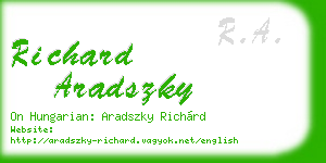 richard aradszky business card